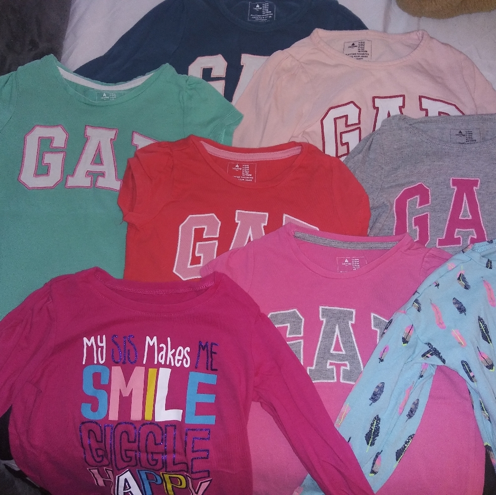 Lot eight girls size  4 tops